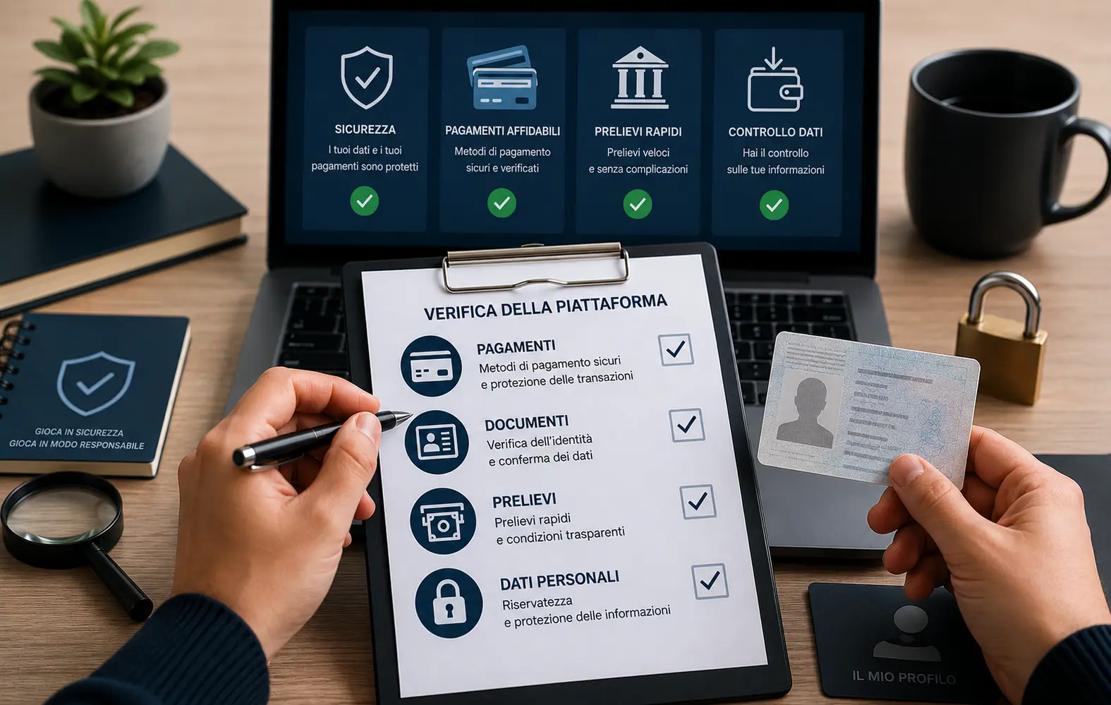 Checklist su pagamenti, documenti e dati personali prima di valutare un sito di gioco